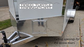 Cargo Trailer Camper Conversion  Part 8 Cutting Openings for Access Doors [upl. by Ayana]