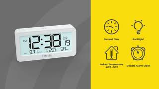 Explore Scientific Slimline Large Display Radio Controlled Alarm Clock RDC1000 [upl. by Gault]