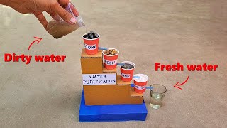 Water purification working model  Easy science project 2024 [upl. by Ttoile577]