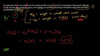 How to compute beta expected return and volatility for a portfolio of the stock market and T bills [upl. by Ahsiral]