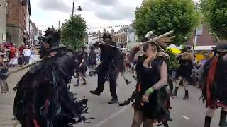 Beltane Border Morris dancing Brimfield at Bridport Folk Festival Sat 27 Jul 2019 [upl. by Norris]