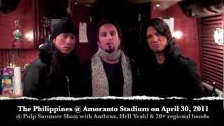 Death Angel Gives Shout Out to Filipino Fans [upl. by Ivzt]