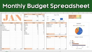 Excel Monthly Budget Template [upl. by Oric]