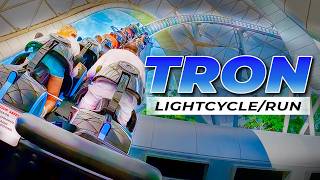 NEW TRON LightcycleRun FULL Ride POV BACK ROW 4K Magic Kingdom Walt Disney World Roller Coaster [upl. by Ioyal]