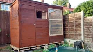 pallet wood project cabin shed aviary outhouse [upl. by Fasto]