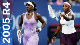 Venus Williams vs Serena Williams in a battle of the reigning champions  US Open 2005 Round 4 [upl. by Eppesuig]