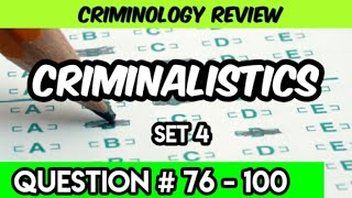 CRIMINOLOGY REVIEW  CRIMINALISTICS 4 [upl. by Eiramlirpa]