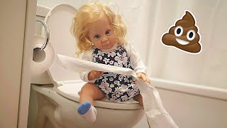 Reborn Toddler Learns To Use The Potty 🚽 Potty Training Video [upl. by Ecirb]