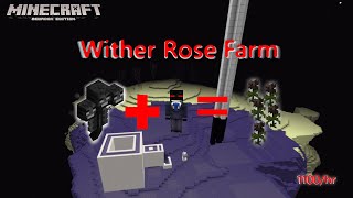 Wither Rose Farm Enderman powered Minecraft Bedrock up to 11963 [upl. by Gnuj260]