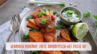 RECEPTVIDEO Krokante Zoete aardappel [upl. by Ydiarf]