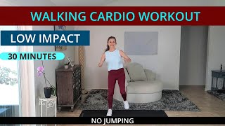 30 MINUTE WALKING CARDIO WORKOUT  NO JUMPING [upl. by Adnanref330]