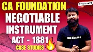 The Negotiable Instrument Act 1881 CA Foundation I CA Foundation June 2024 I Case Study ctcclasses [upl. by Goldshlag]