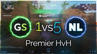 CS2 gamesense vs neverlose  1 vs 5 Premier hvh [upl. by Floss]