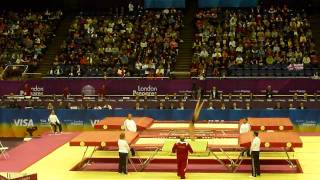 Rosie MACLENNAN Compulsory Trampoline Olympic Test Event [upl. by Anaimad]