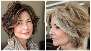 Most beautiful and gorgeous short haircuts hairstyles and dye color ideas for older women 2024 [upl. by Nonad]