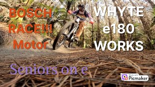 WHYTE e180 WORKS Review with BOSCH RACE Motor [upl. by Nosnarb]