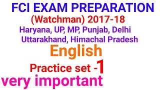 FCI EXAM PREPARATION English practice set 1 [upl. by Laughton430]