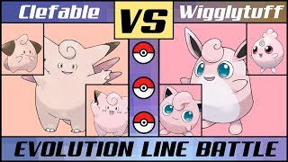 CLEFABLE vs WIGGLYTUFF  Pink Evolution Line Battle Pokémon SunMoon [upl. by Gnus]