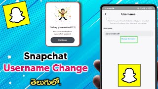 How to change Snapchat Username in telugu [upl. by Arnaud]