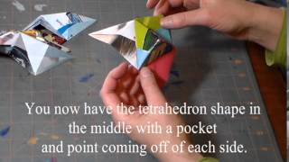 Polyhedron Origami Ball or Star Tutorial Unit Instructions Octahedron and Icosahedron [upl. by Llebpmac]