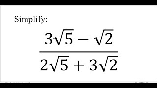 Simplification of Surd expression [upl. by Joseph615]