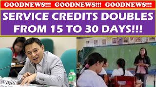 GOODNEWS SERVICE CREDITS DOUBLES FROM 15 TO 30 DAYS wildtvoregdepedlatestupdate depedorder [upl. by Imyaj]