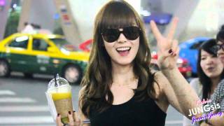 FANCAM 110807 Jessica  Suvarnabhumi Airport  사랑해 [upl. by Turner]