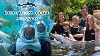 Discovery Cove AllInclusive Orlando Day Resort  SeaVenture  Dolphin Swim Review [upl. by Kirk]