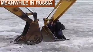 How To Cross A River With Two Excavators [upl. by Otineb]