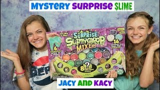 Mystery Surprise Slime Challenge  Jacy and Kacy [upl. by Mobley]