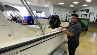 Boston Whaler 170 Montauk walkthrough at MarineMax Orlando [upl. by Alrac899]