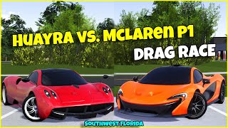 DRAG RACE PAGANI HUAYRA VS MCLAREN P1  Southwest Florida Roblox [upl. by Illib19]