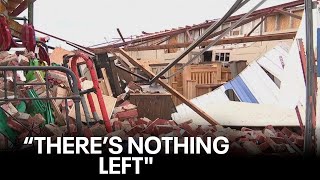 Sulphur Oklahoma Tornado flattens buildings leaves trail of damage [upl. by Dorrahs]