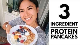 3 ingredient protein pancakes [upl. by Noisla]