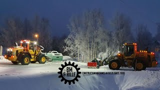 Volvo L60H amp L70H clearing snow of a Recycling station winter 2022 23 [upl. by Maude]