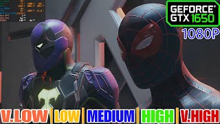 SpiderMan Miles Morales  GTX 1650 4GB DDR6  I5 9400f 24Gb Ram  All Settings 1080p [upl. by Nniuqal]