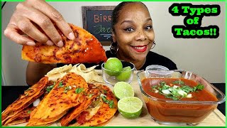 HOMEMADE BIRRIA TACOS WITH 4 DIFFERENT FILINGS MUKBANG [upl. by Agustin]