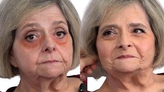 How To Use an Orange Color Corrector for DARK CIRCLES OVER 75  Nikol Johnson [upl. by Aihtniroc980]