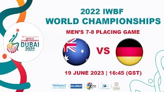 AUS vs GER  Mens 78 Place Game  2022 IWBF Wheelchair Basketball World Championships [upl. by Bronny]