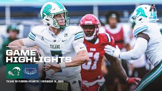 Game Highlights No 24 Tulane 24 Florida Atlantic 8 Football November 18 2023 [upl. by Stannwood]