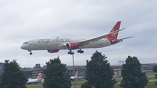 Virgin Atlantic Boeing 787 Landing at London Heathrow Airport  061024 [upl. by Norvol]