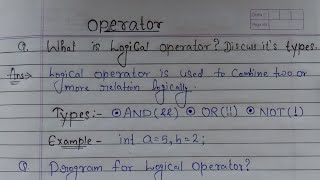 Logical Operators in C  What is logical operator And its types in C programming [upl. by Ramel]