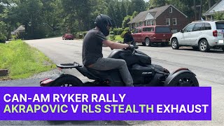 CanAm Ryker Rally Akrapovic v RLS Stealth Exhaust [upl. by Samale]