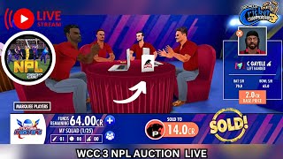 WCC 3 NPL AUCTION  Nitin Gaming [upl. by Enyleuqcaj]