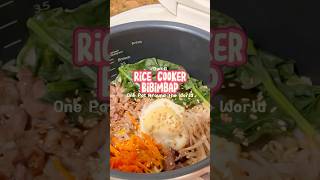 Rice Cooker Bibimbap  One Pot Around the World Day 8  easy delicious onepotmeal [upl. by Ronnholm229]