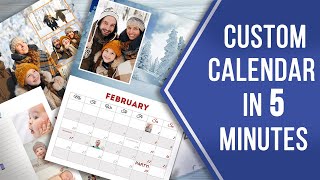 How to Make a Custom Calendar With Pictures 📅 Awesome Design In a Minute [upl. by Eolande]