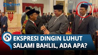 EKSPRESI DINGIN Luhut Salami Bahlil seusai Pelantikan Menteri ESDM Disorot Begini Kata Pengamat [upl. by Beetner]