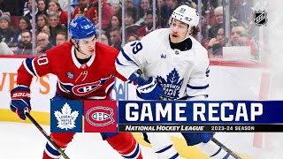 Maple Leafs  Canadiens 39  NHL Highlights 2024 [upl. by Gauntlett]