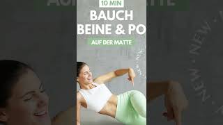 BEINE BAUCH amp PO Workout für Anfänger  ohne Springen Kniebeugen Ausfallschritte  Tina Halder [upl. by Walcoff]