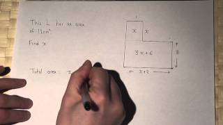 Algebra and area  expressions for area in terms of x [upl. by Bobina942]